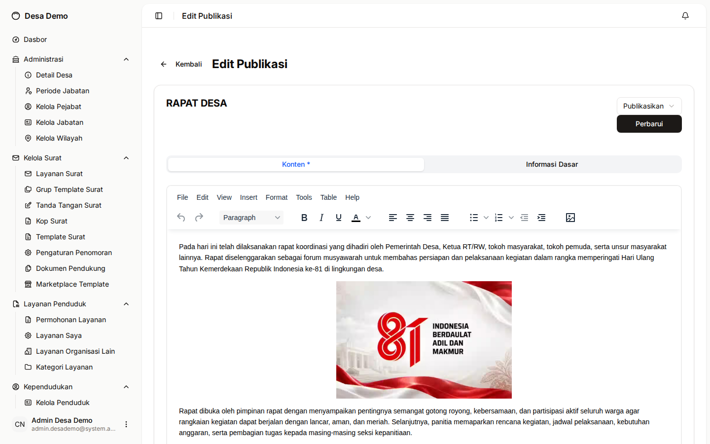 Formulir edit publikasi